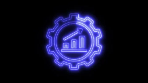 Data Analysis Development Outline Icon in HD Video Neon Animation 스톡 동영상 304553838