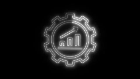 Data Analysis Development Outline Icon in HD Video Neon Animation 스톡 동영상 304553842