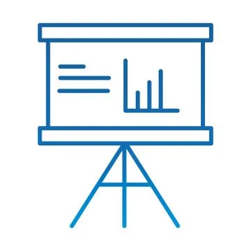 Data analysis, diagram board presentation financial business, gradient blue line Stockillustratie