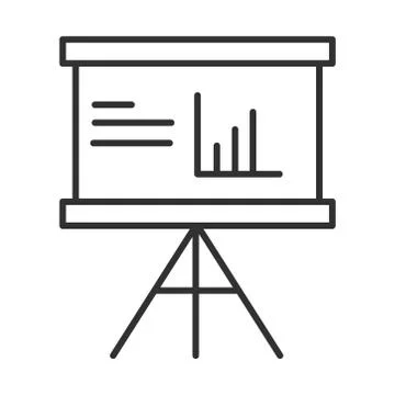 Data analysis, diagram board presentation financial business line icon Stock Illustration