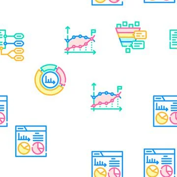 Data Analysis Diagram Collection Icons Set Vector Stock Illustration