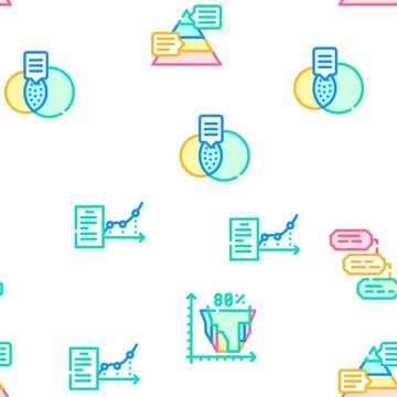 Data Analysis Diagram Collection Icons Set Vector Stock Illustration