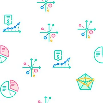 Data Analysis Diagram Collection Icons Set Vector Stock Illustration