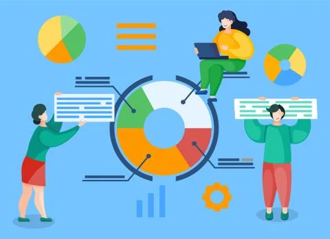 Data Analysis Diagram Scheme for Website Vector 스톡 일러스트