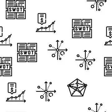 Data Analysis Diagram Vector Seamless Pattern 스톡 일러스트