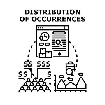 Data analysis distribution of occurrences concept 스톡 일러스트