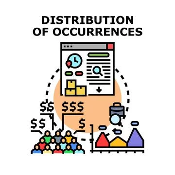 Data analysis distribution of occurrences concept 스톡 일러스트