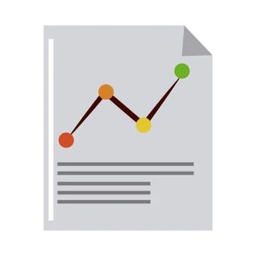Data analysis, document financial diagram statistics report flat icon Stock Illustration