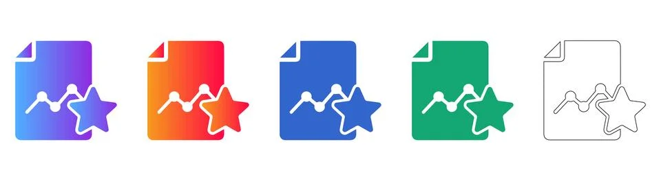 Data Analysis Document Icons with Star Rating Stock Illustration