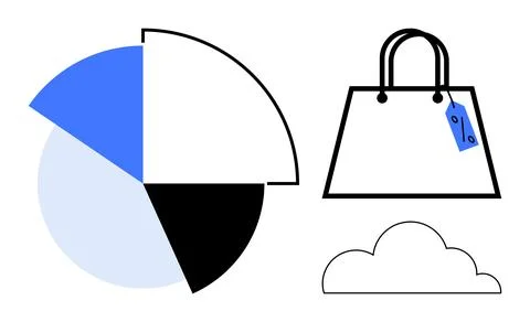 Data Analysis, E-commerce and Cloud Computing - Essential Elements for Mode.. Stock Illustration