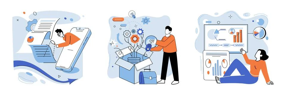 Data analysis. Earnings analysis provides insights into companys financial イラスト素材