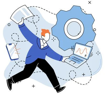 Data analysis. Effective information management is essential for organizing and 스톡 일러스트