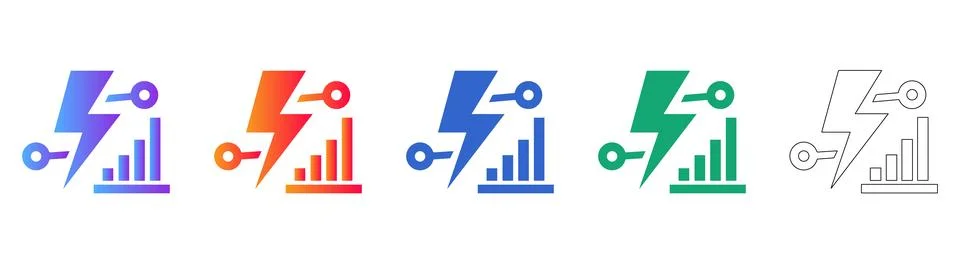 Data Analysis Energy Icon Set Stock-Illustration
