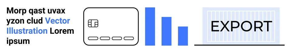 Data analysis, export, logistics, business operations, data organization, tec Illustrazione stock