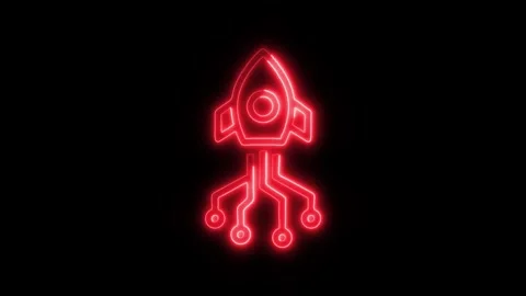 Data Analysis Fast Outline Icon in HD Video Neon Animation Stock Footage 304553979