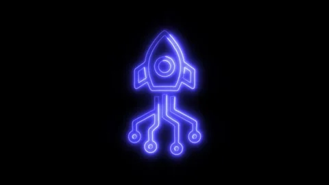 Data Analysis Fast Outline Icon in HD Video Neon Animation 库存影片 304553985