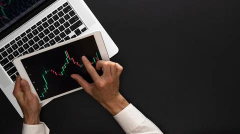 Data analysis. Finance application for sell, buy and analysis profit dividend Stock Photos