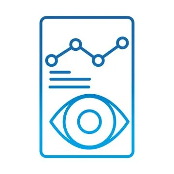 Data analysis, financial business document chart development, gradient blue line Stock Illustration