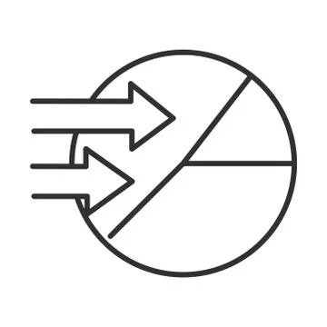 Data analysis, financial business pie chart planning arrow, line icon Stock Illustration