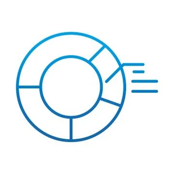 Data analysis, financial business round diagram information, gradient blue line 스톡 일러스트