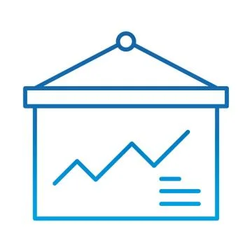 Data analysis, financial diagram report stock, gradient blue line icon Stock Illustration