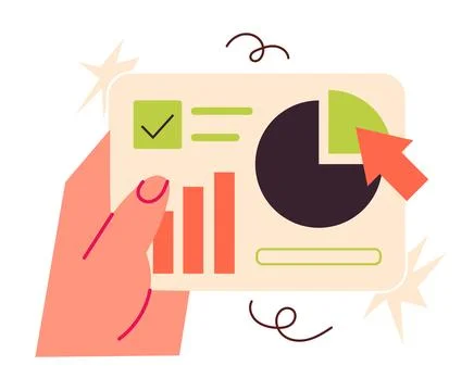 Data analysis financial performance chart Illustrazione stock