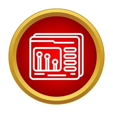 Data analysis folder icon illustrating business statistics Stock Illustration