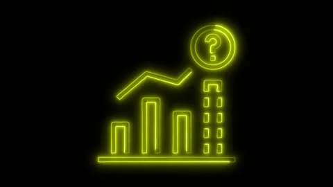 Data Analysis Forecast Outline Icon in HD Video Neon Animation Stock-Footage 304554063