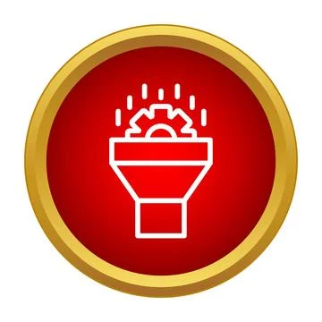 Data analysis funnel processing information with automation gear Stockillustratie