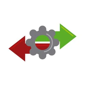 Data analysis, gear arrows information flat icon イラスト素材