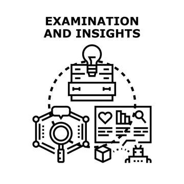 Data analysis generating insights and ideas for strategy Stock Illustration