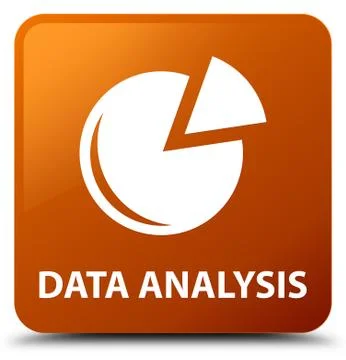 Data analysis (graph icon) brown square button Stock Illustration