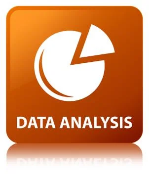 Data analysis (graph icon) brown square button Stock Illustration