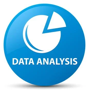 Data analysis (graph icon) cyan blue round button Stock Illustration
