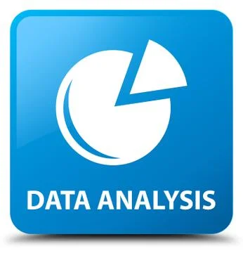 Data analysis (graph icon) cyan blue square button Stock Illustration