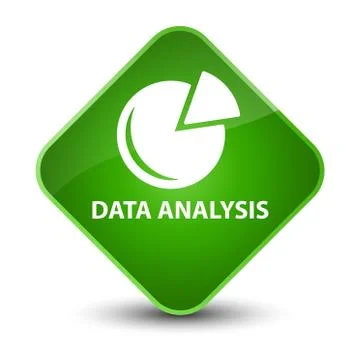 Data analysis (graph icon) elegant green diamond button Stock Illustration
