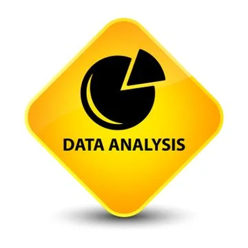 Data analysis (graph icon) elegant yellow diamond button Stock Illustration