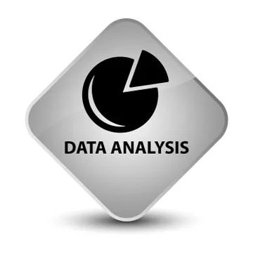 Data analysis (graph icon) elegant white diamond button Stock Illustration