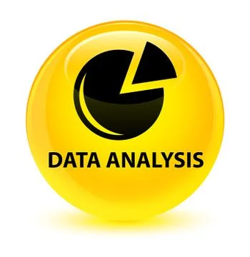 Data analysis (graph icon) glassy yellow round button Stock Illustration