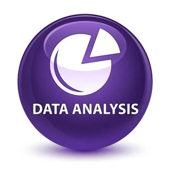 Data analysis (graph icon) glassy purple round button Stock Illustration
