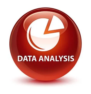 Data analysis (graph icon) glassy brown round button Stock Illustration