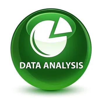 Data analysis (graph icon) glassy soft green round button Stock Illustration
