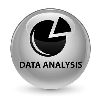 Data analysis (graph icon) glassy white round button Stock Illustration