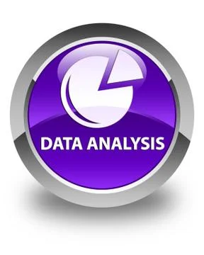 Data analysis (graph icon) glossy purple round button Stock Illustration