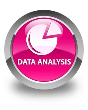 Data analysis (graph icon) glossy pink round button Stock Illustration