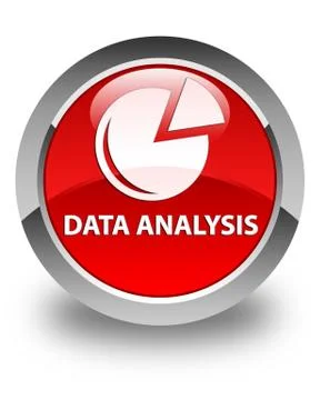 Data analysis (graph icon) glossy red round button Stock Illustration