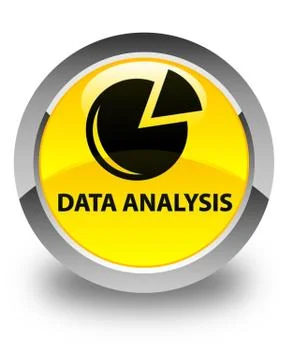 Data analysis (graph icon) glossy yellow round button Stock Illustration