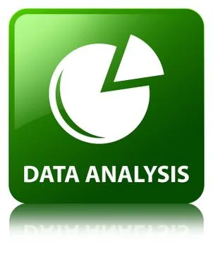 Data analysis (graph icon) green square button Stock Illustration