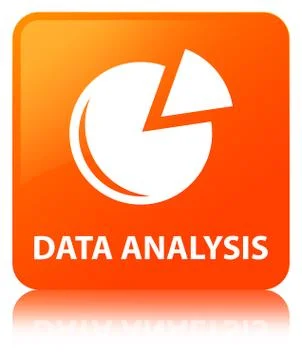 Data analysis (graph icon) orange square button Stock Illustration