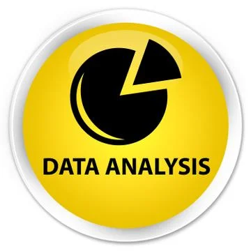 Data analysis (graph icon) premium yellow round button Stock Illustration